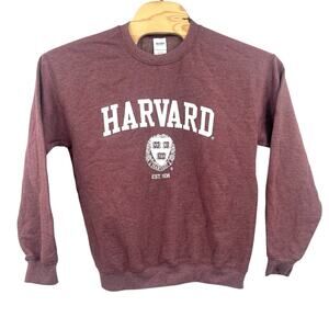 Harvard University Sweatshirt Medium Taupe Crewneck Gildan Ve Ri Tas Logo 1636